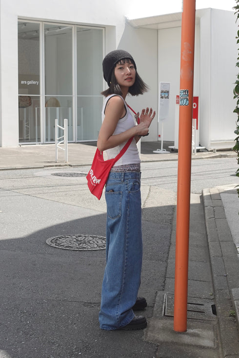 2wayチェックレイヤードデニム